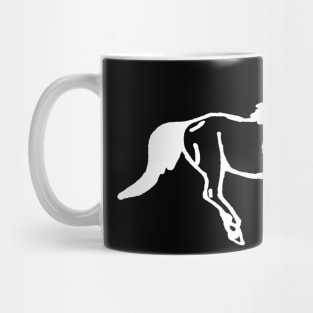 white horse line art Mug